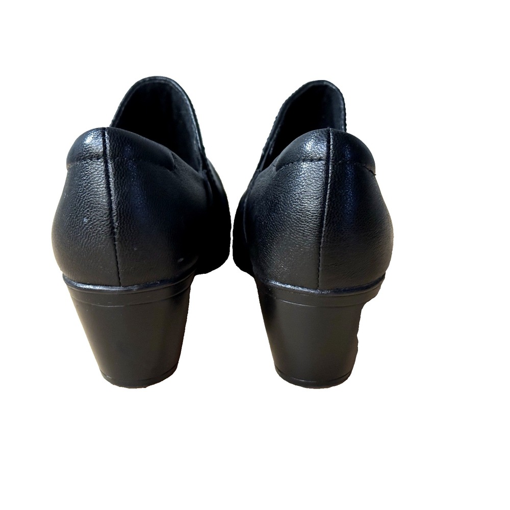 Clarks Collection Women's Black Leather Low Heel Slip On Comfort Shoes Size 7 - Picture 2 of 10